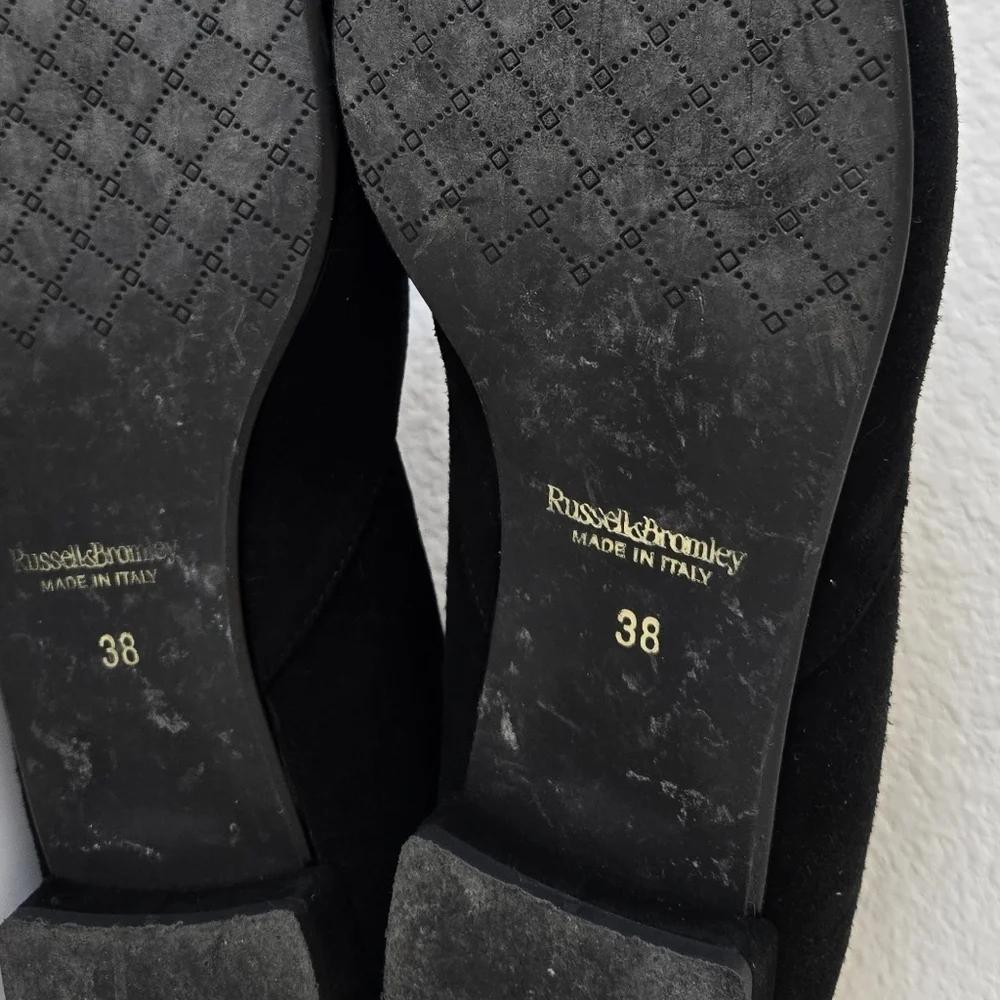 Russell & Bromley Black Suede‎ Leather Low Heel Flats Made in Italy size 38 or 8 - Picture 16 of 16